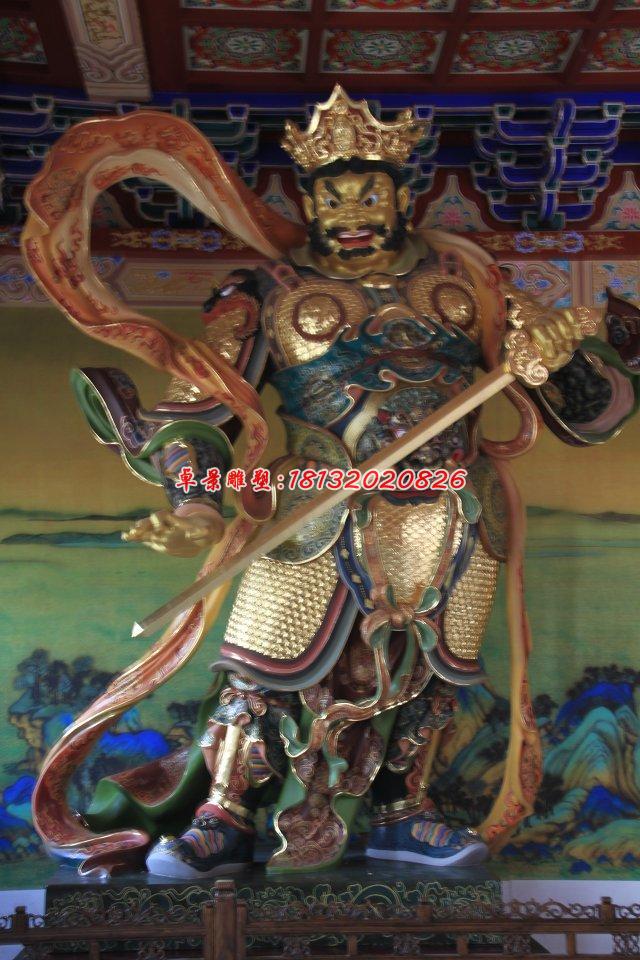 玻璃鋼四大天王雕，玻璃鋼彩繪神仙雕塑 (1)