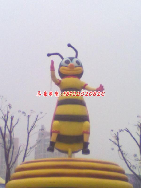 玻璃鋼小蜜蜂雕塑，玻璃鋼卡通動(dòng)物雕塑 (2)