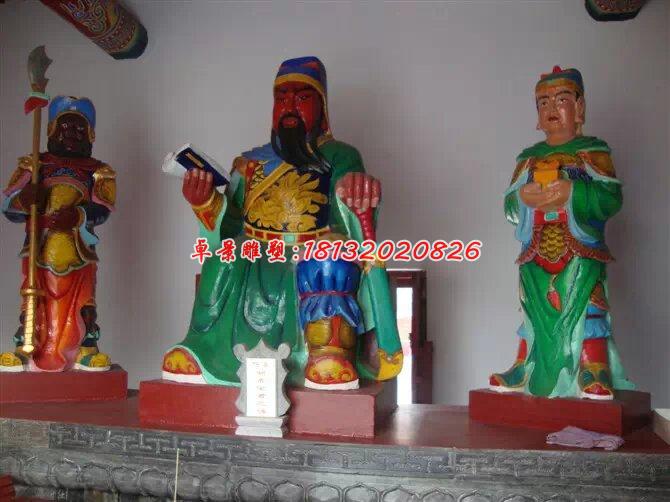 玻璃鋼紅臉關(guān)公雕塑，彩繪關(guān)公雕塑 (6)