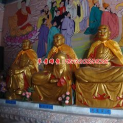 玻璃鋼十八羅漢雕塑，貼金十八羅漢雕塑