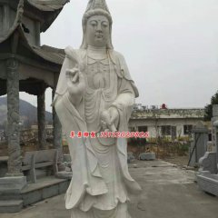觀音菩薩石雕，大理石立式觀音雕塑