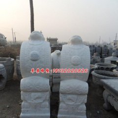 石雕門墩，漢白玉門墩雕塑