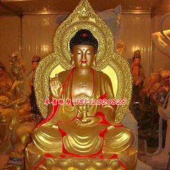 如來佛雕塑，玻璃鋼仿銅佛像