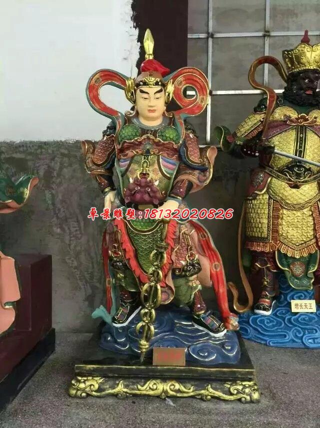 玻璃鋼韋陀雕塑，玻璃鋼彩繪韋陀雕塑
