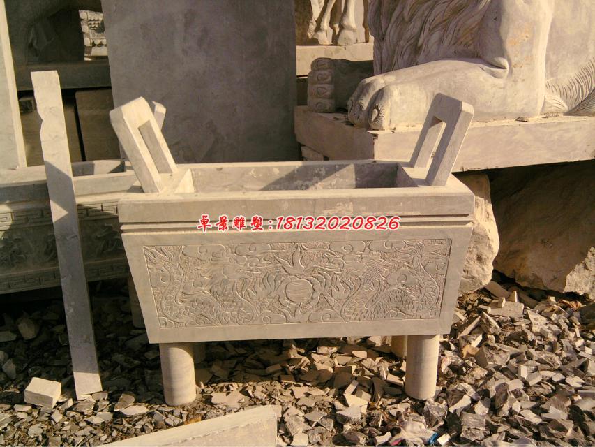 石雕鼎，石雕香爐，寺廟石香爐 (2)