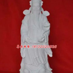 文財(cái)神石雕，漢白玉立式財(cái)神雕塑