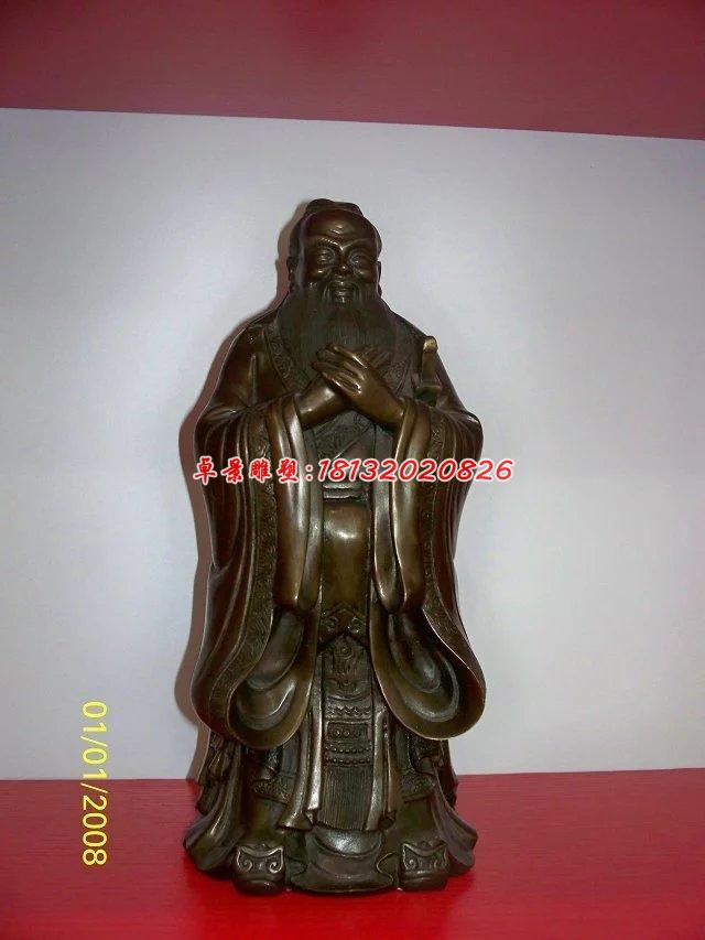孔子銅雕，校園古代名人銅雕