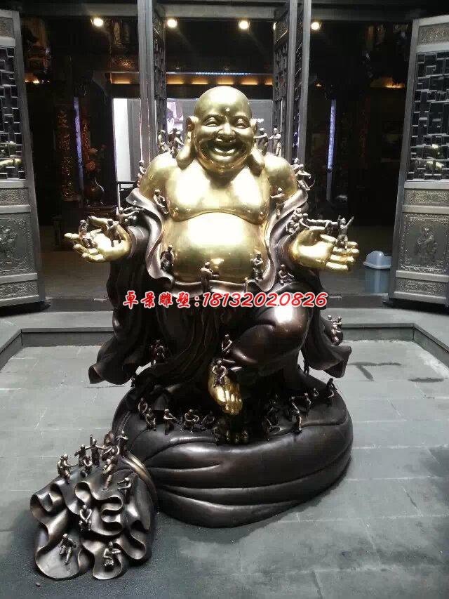 彌勒佛銅雕,貼金彌勒佛雕塑