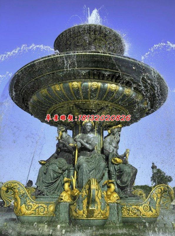 玻璃鋼噴泉雕塑，西方人物噴泉雕塑