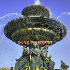 玻璃鋼噴泉雕塑，西方人物噴泉雕塑