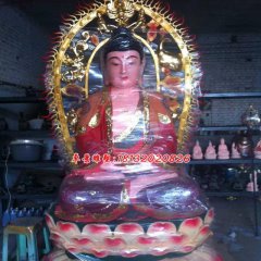 玻璃鋼彩繪佛像雕塑，如來(lái)佛雕塑