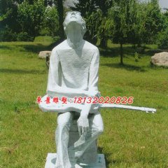 拿吉他的少年雕塑，玻璃鋼人物雕塑