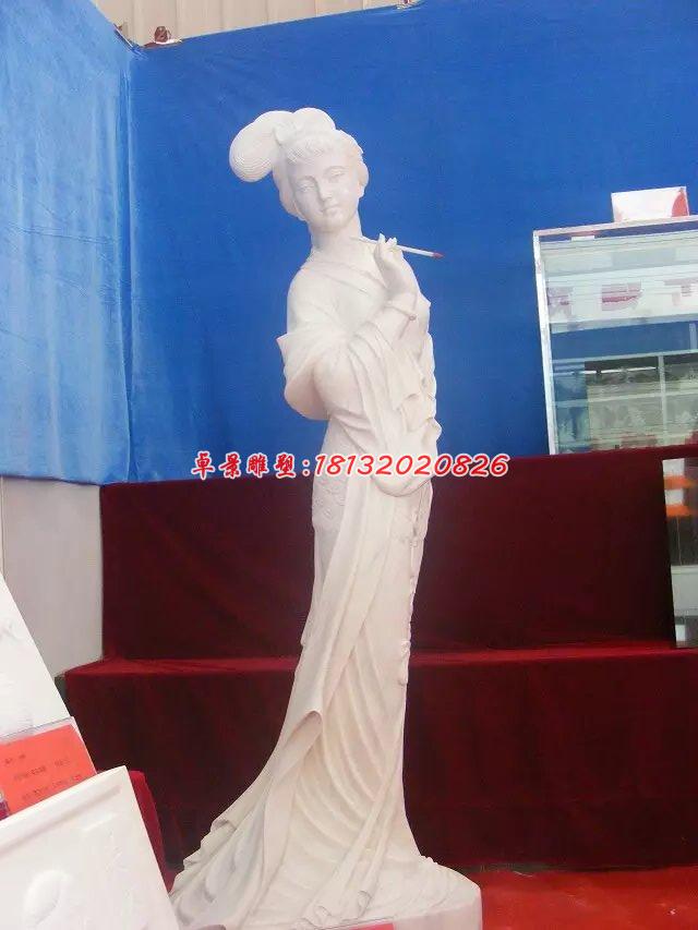 古代美女石雕，漢白玉古代人物雕塑