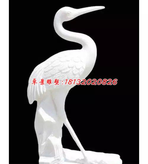 丹頂鶴石雕，漢白玉仙鶴雕塑 (1)