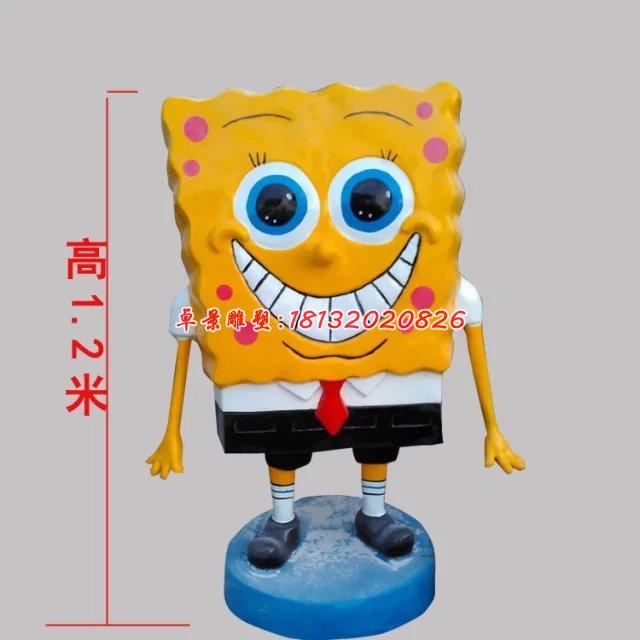 玻璃鋼海綿寶寶雕塑,玻璃鋼卡通雕塑