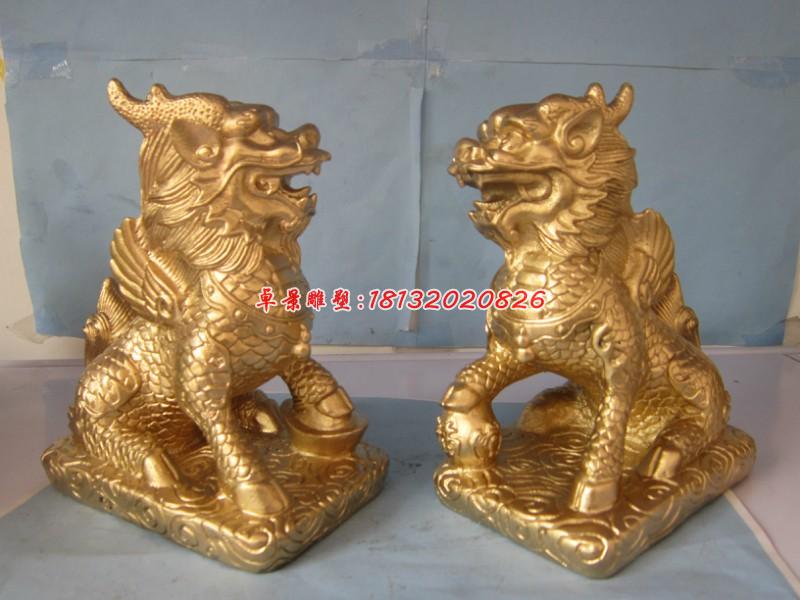 麒麟銅雕，鑄銅麒麟雕塑，神獸銅雕