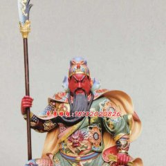 玻璃鋼紅臉關(guān)公，坐式關(guān)公雕塑