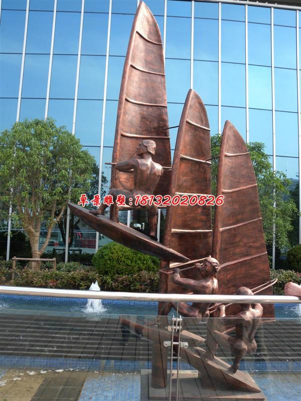帆船銅雕,廣場帆船景觀銅雕