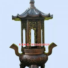 功德塔爐銅雕，寺廟香爐銅雕
