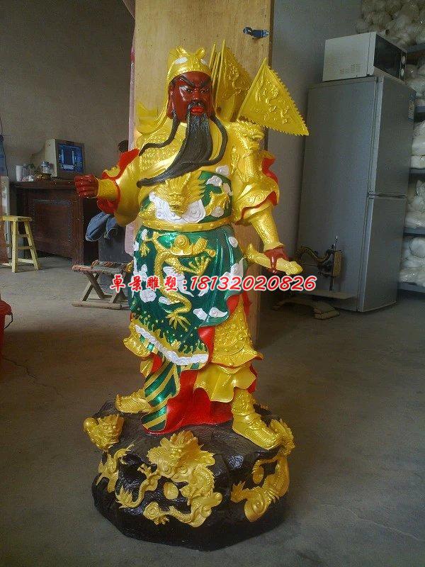 玻璃鋼關(guān)公雕塑，玻璃鋼彩繪關(guān)二爺