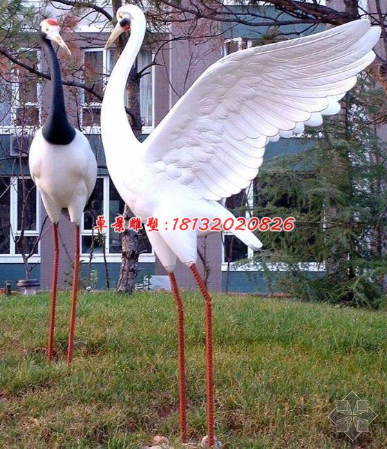 玻璃鋼動物雕塑,公園丹頂鶴雕塑