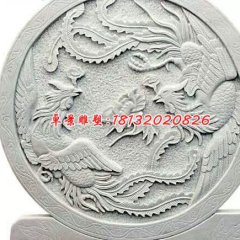 漢白玉神獸浮雕，鳳凰石浮雕