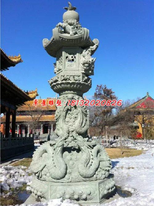 大理石燈雕塑，寺廟石雕燈 (4)