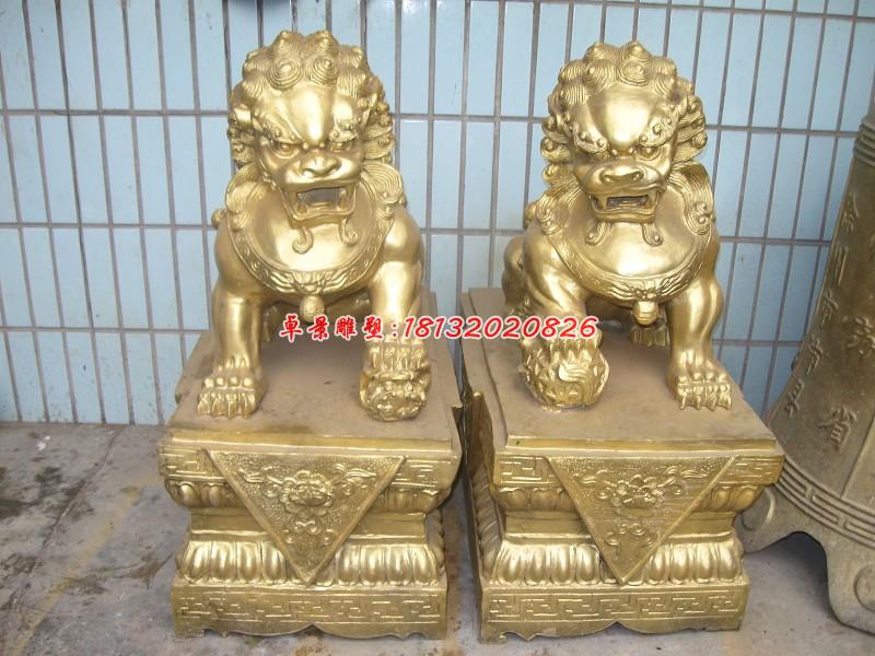 北京獅子銅雕，踩球獅子雕塑
