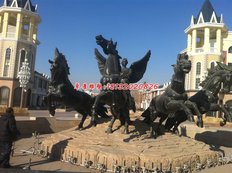 阿波羅戰(zhàn)車(chē)雕塑，小區(qū)景觀銅雕 (2)