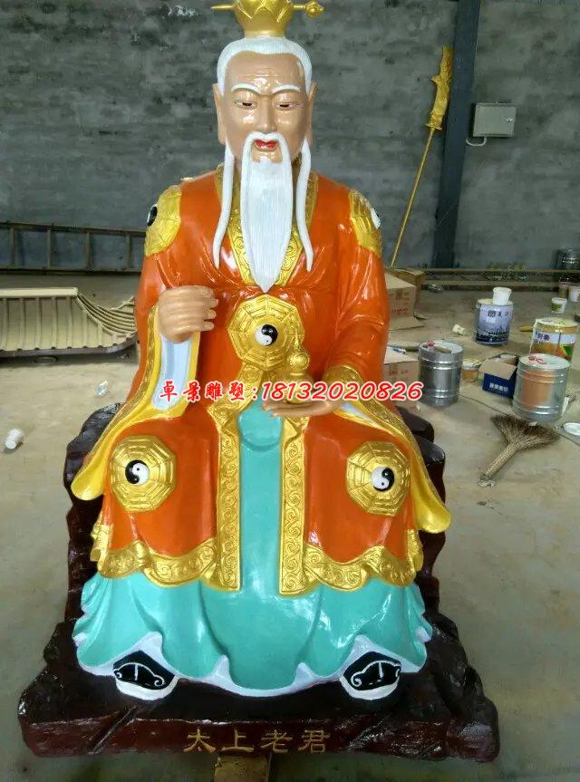 玻璃鋼太上老君雕塑，彩繪玻璃鋼雕塑