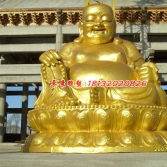 貼金佛像雕塑，彌勒佛銅雕