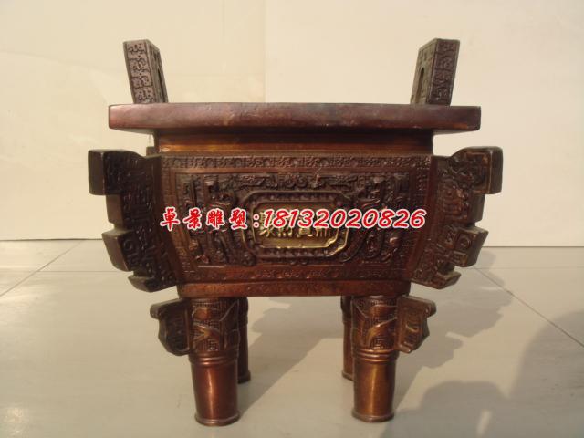 聚財寶鼎雕塑,企業(yè)鼎銅雕