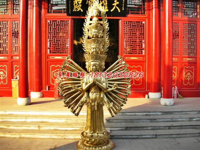 千手觀音銅雕,寺廟佛像雕塑 (1)
