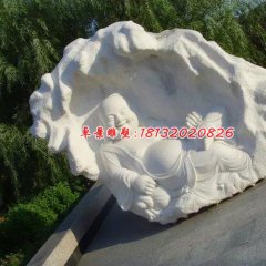 彌勒佛石浮雕，漢白玉佛像浮雕