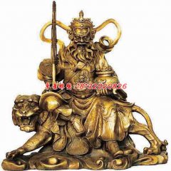 騎虎財(cái)神銅雕，武財(cái)神雕塑