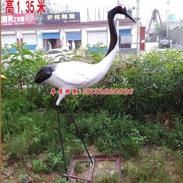 仿真動(dòng)物雕塑，玻璃鋼丹頂鶴雕塑 (2)