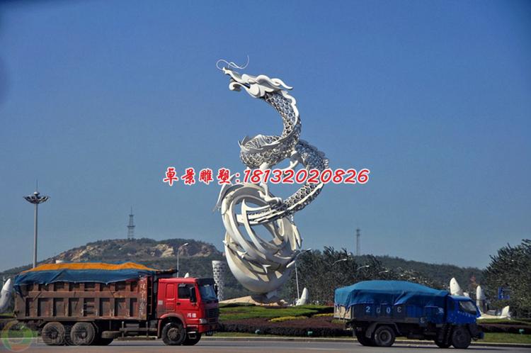 不銹鋼龍雕塑，飛龍雕塑，廣場不銹鋼雕塑