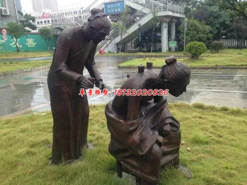 拔罐人物銅雕,公園人物雕塑