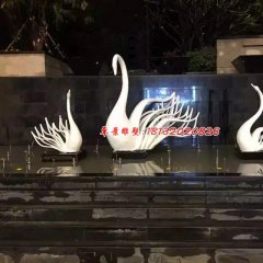 不銹鋼天鵝，抽象天鵝不銹鋼雕塑