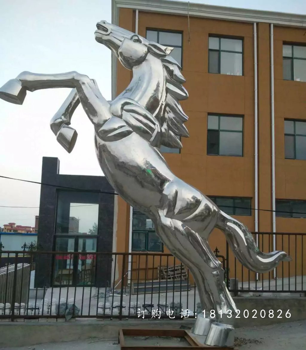 不銹鋼馬雕塑，奔馬不銹鋼雕塑 (4)