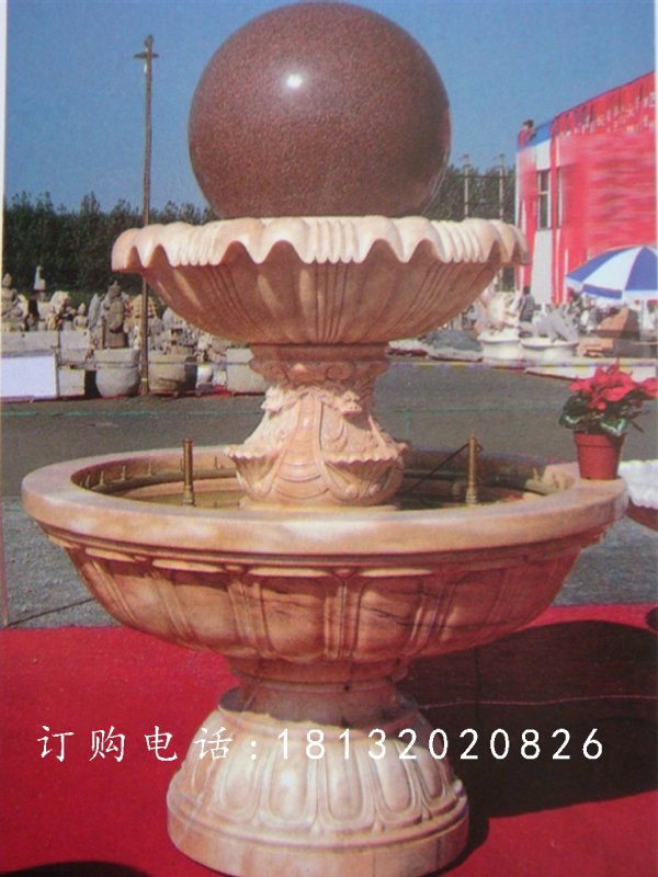 風(fēng)水球，大晚霞紅風(fēng)水球雕塑 (1)