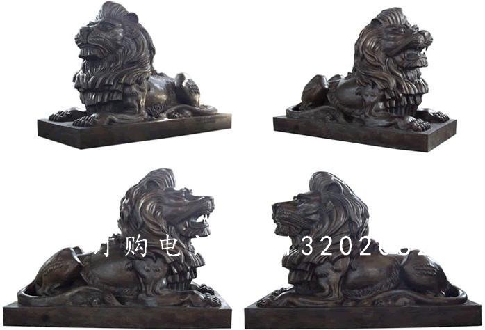 西洋獅銅雕，紫銅西洋獅雕塑