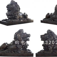 西洋獅銅雕，紫銅西洋獅雕塑