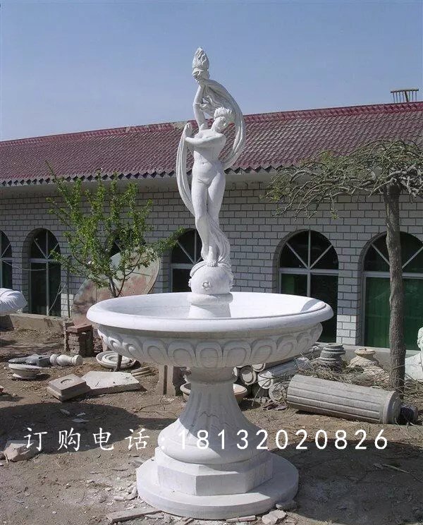 西方人物石噴泉，漢白玉人物石噴泉