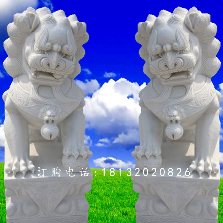 漢白玉獅子雕塑，石獅子石雕