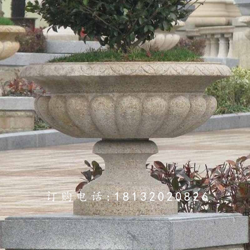 石頭花盆，石雕花盆，大理石花盆 (2)