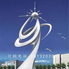 不銹鋼升騰雕塑，不銹鋼企業(yè)抽象雕塑