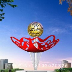 不銹鋼花朵雕塑，廣場不銹鋼花球雕塑