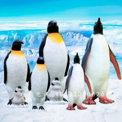 玻璃鋼企鵝，玻璃鋼仿真動物雕塑