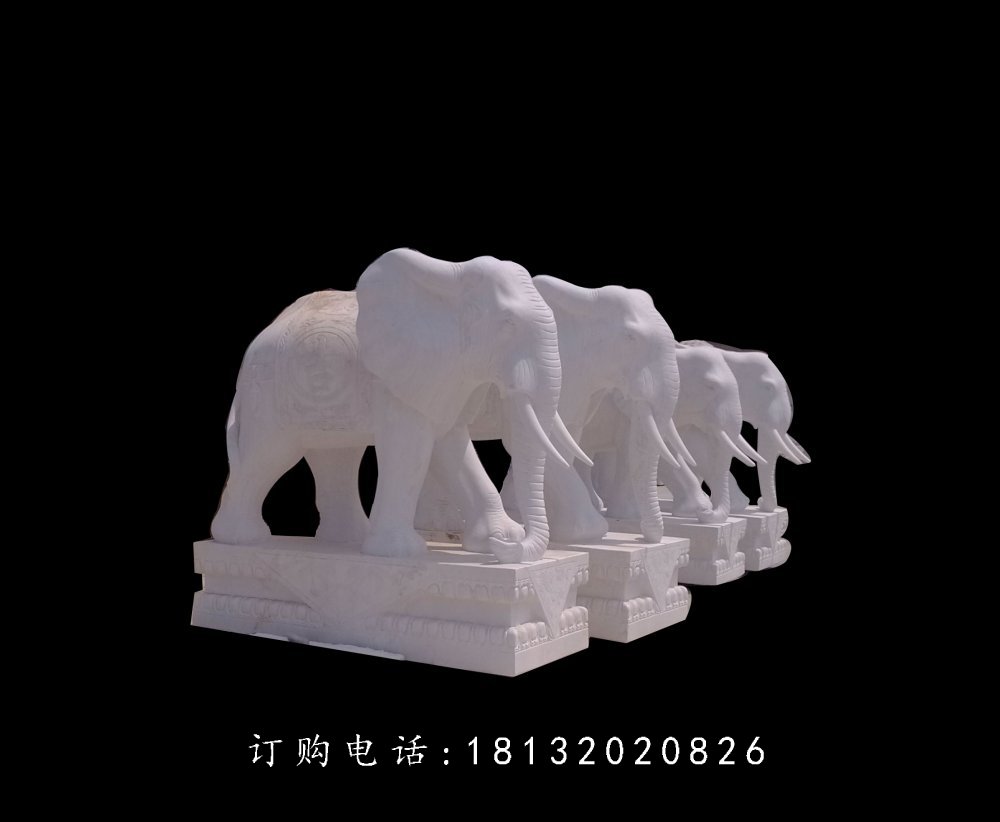 石雕大象，石雕動(dòng)物雕塑 (3)